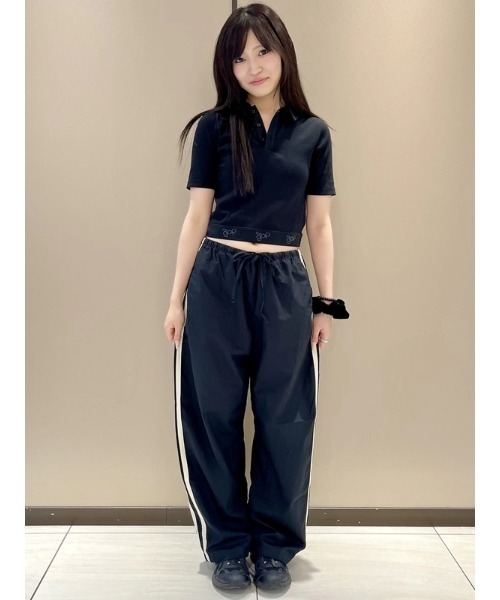 GAP(ギャップ)の「オーガニックコットンポプリン リラックスフィット イージーウエスト ストライプパンツ(その他パンツ・レディース・ブラック/グリーン・S/L/M/XS/XXS)」の19枚目の写真