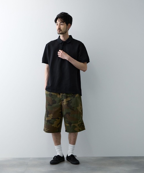 NAVY（ネイビー）の「【NAVY / ネイビー】イージーワイドショーツ（デニムパンツ・メンズ・カモフラージュ/ブラック/ブルー・M/L/XL）」の7枚目の写真