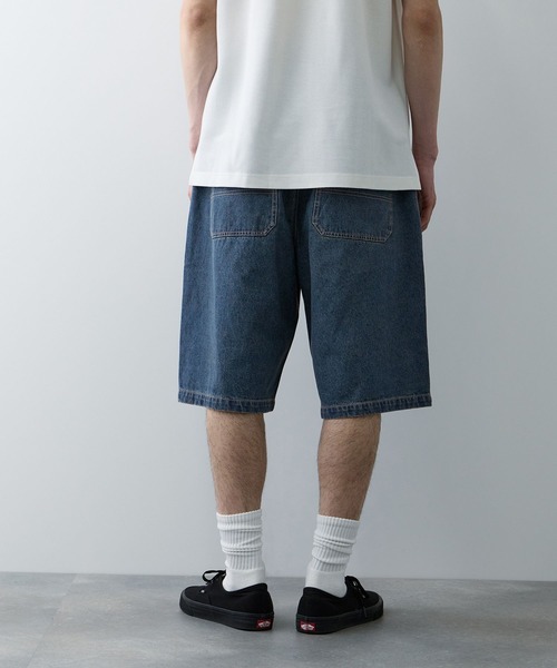 NAVY（ネイビー）の「【NAVY / ネイビー】イージーワイドショーツ（デニムパンツ・メンズ・カモフラージュ/ブラック/ブルー・M/L/XL）」の9枚目の写真