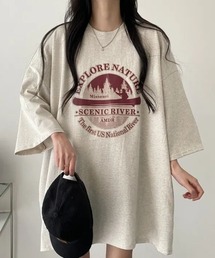 ゆるっとビッグシルエットで抜け感抜群！アウトドア風プリントカットソー