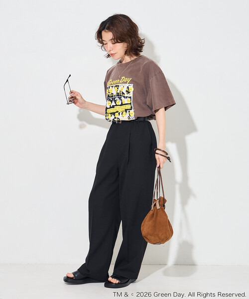 FREAK'S STORE(フリークスストア)の「GOOD ROCK SPEED/グッドロックスピード GREENDAY T-SHIRT/ロックTシャツ/グリーンデイ(Tシャツ/カットソー・レディース・チャコールグレー/ブラウン/ホワイト・フリ-)」の5枚目の写真