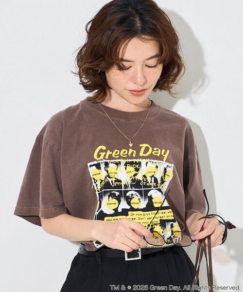 FREAK'S STORE(フリークスストア)の「GOOD ROCK SPEED/グッドロックスピード GREENDAY T-SHIRT/ロックTシャツ/グリーンデイ(Tシャツ/カットソー・レディース・チャコールグレー/ブラウン/ホワイト・フリ-)」の16枚目の写真