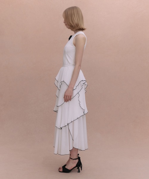 EIMY ISTOIRE(エイミーイストワール)の「2WAY RIBBON SLIT TANK(Tシャツ/カットソー・レディース・グレー/ブラック/ホワイト・F)」の12枚目の写真