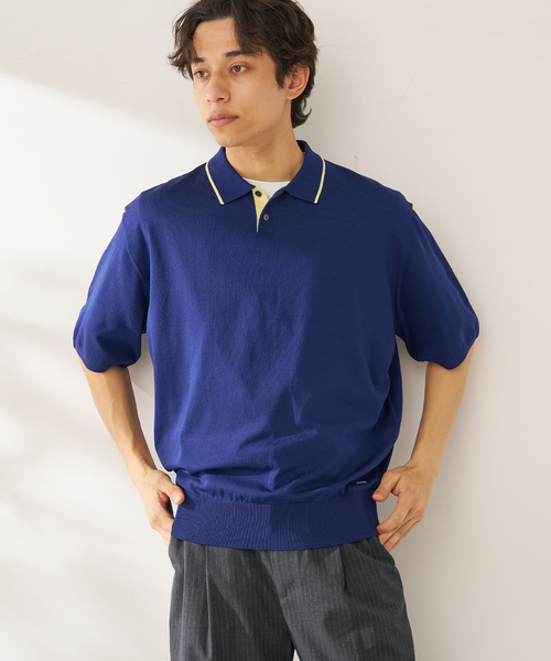 B.C STOCK（ベーセーストック）の「ANTS & ELEPHANTS / アンツアンドエレファンツ レイカンポロ（ニット/セーター・メンズ・グレー/アイボリー/ネイビー/イエロー・MEDIUM/LARGE）」の3枚目の写真