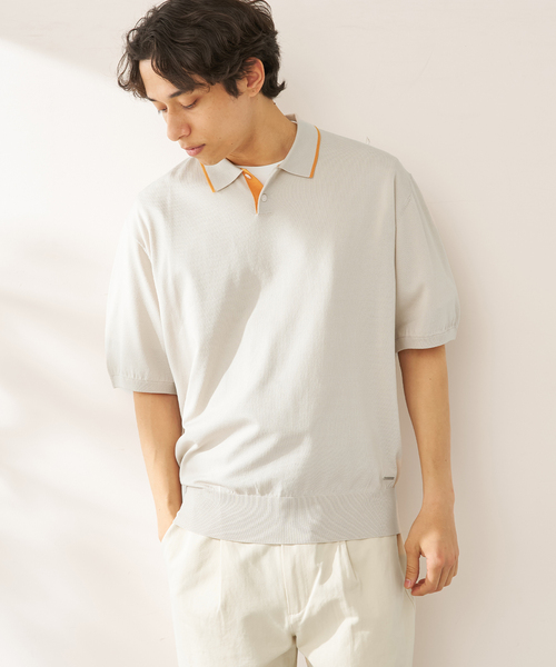 B.C STOCK（ベーセーストック）の「ANTS & ELEPHANTS / アンツアンドエレファンツ レイカンポロ（ニット/セーター・メンズ・グレー/アイボリー/ネイビー/イエロー・MEDIUM/LARGE）」の2枚目の写真