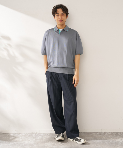 B.C STOCK（ベーセーストック）の「ANTS & ELEPHANTS / アンツアンドエレファンツ レイカンポロ（ニット/セーター・メンズ・グレー/アイボリー/ネイビー/イエロー・MEDIUM/LARGE）」の5枚目の写真