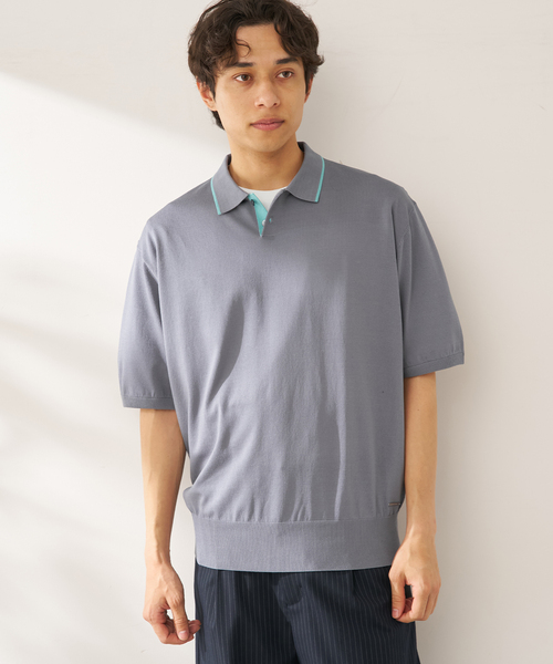 B.C STOCK（ベーセーストック）の「ANTS & ELEPHANTS / アンツアンドエレファンツ レイカンポロ（ニット/セーター・メンズ・グレー/アイボリー/ネイビー/イエロー・MEDIUM/LARGE）」の6枚目の写真