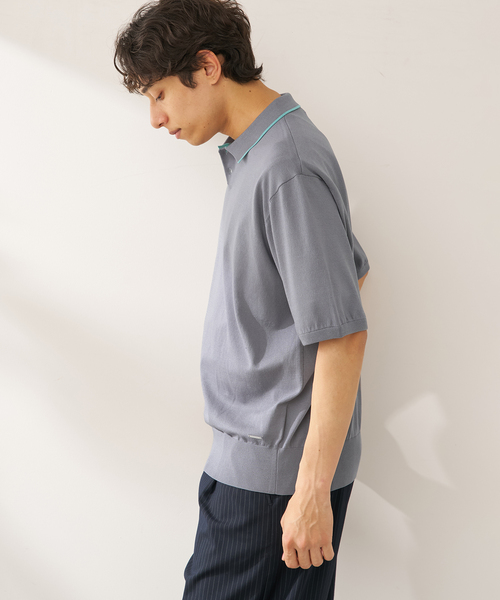 B.C STOCK（ベーセーストック）の「ANTS & ELEPHANTS / アンツアンドエレファンツ レイカンポロ（ニット/セーター・メンズ・グレー/アイボリー/ネイビー/イエロー・MEDIUM/LARGE）」の7枚目の写真