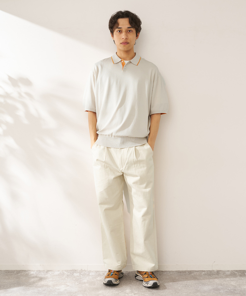 B.C STOCK（ベーセーストック）の「ANTS & ELEPHANTS / アンツアンドエレファンツ レイカンポロ（ニット/セーター・メンズ・グレー/アイボリー/ネイビー/イエロー・MEDIUM/LARGE）」の8枚目の写真