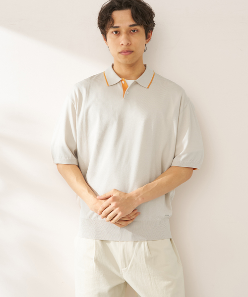B.C STOCK（ベーセーストック）の「ANTS & ELEPHANTS / アンツアンドエレファンツ レイカンポロ（ニット/セーター・メンズ・グレー/アイボリー/ネイビー/イエロー・MEDIUM/LARGE）」の9枚目の写真