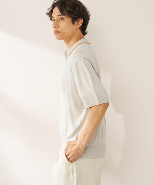 B.C STOCK（ベーセーストック）の「ANTS & ELEPHANTS / アンツアンドエレファンツ レイカンポロ（ニット/セーター・メンズ・グレー/アイボリー/ネイビー/イエロー・MEDIUM/LARGE）」の10枚目の写真