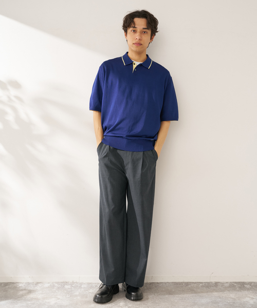 B.C STOCK（ベーセーストック）の「ANTS & ELEPHANTS / アンツアンドエレファンツ レイカンポロ（ニット/セーター・メンズ・グレー/アイボリー/ネイビー/イエロー・MEDIUM/LARGE）」の13枚目の写真