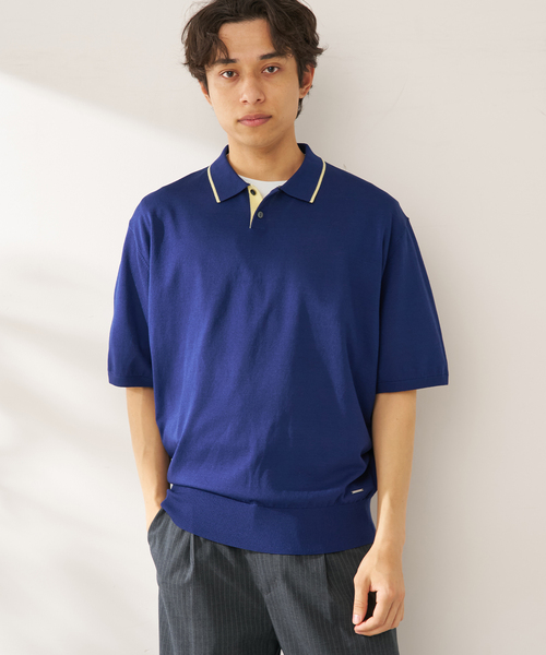 B.C STOCK（ベーセーストック）の「ANTS & ELEPHANTS / アンツアンドエレファンツ レイカンポロ（ニット/セーター・メンズ・グレー/アイボリー/ネイビー/イエロー・MEDIUM/LARGE）」の16枚目の写真