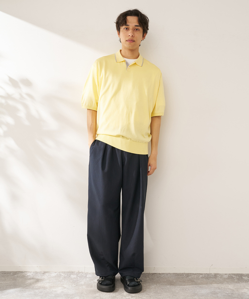 B.C STOCK（ベーセーストック）の「ANTS & ELEPHANTS / アンツアンドエレファンツ レイカンポロ（ニット/セーター・メンズ・グレー/アイボリー/ネイビー/イエロー・MEDIUM/LARGE）」の19枚目の写真