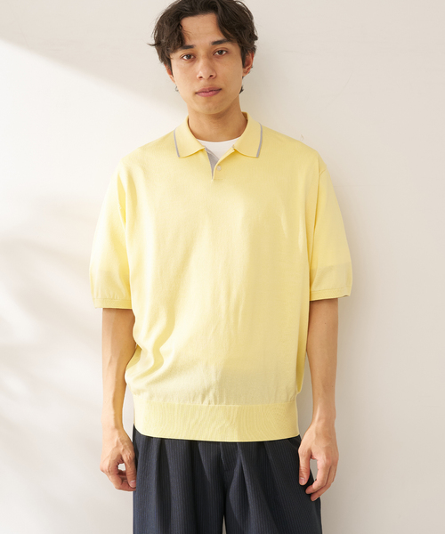 B.C STOCK（ベーセーストック）の「ANTS & ELEPHANTS / アンツアンドエレファンツ レイカンポロ（ニット/セーター・メンズ・グレー/アイボリー/ネイビー/イエロー・MEDIUM/LARGE）」の20枚目の写真