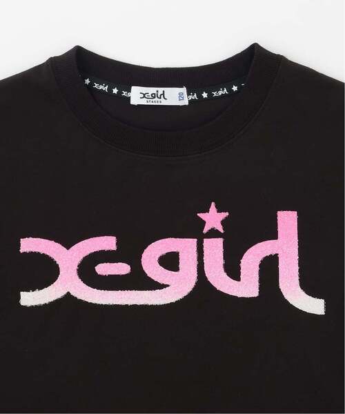 X-girl Stages（エックスガールステージス）の「ビーズ風グラデーションロゴプリント ノースリトップス（タンクトップ・キッズ・ブラック/スモークピンク・110cm/100cm/120cm/140cm/130cm）」の9枚目の写真