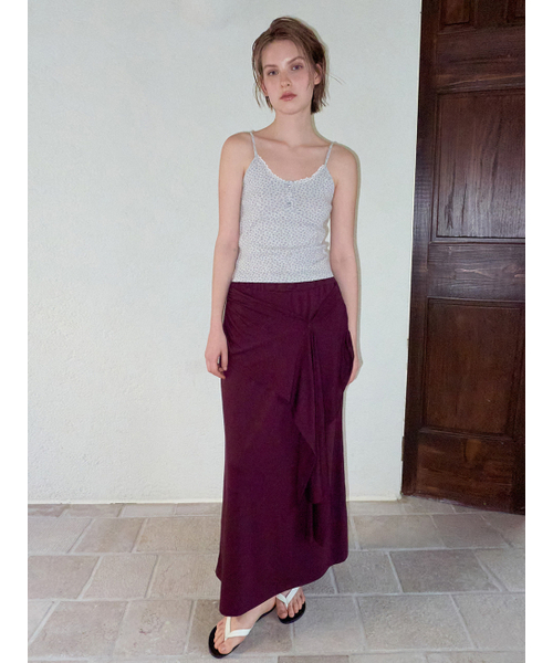 ETMON(エトモン)の「2-Way Tie Long Skirt, Wine(スカート・レディース・その他・F)」の1枚目の写真