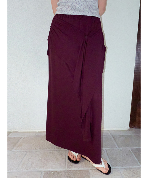 ETMON(エトモン)の「2-Way Tie Long Skirt, Wine(スカート・レディース・その他・F)」の2枚目の写真