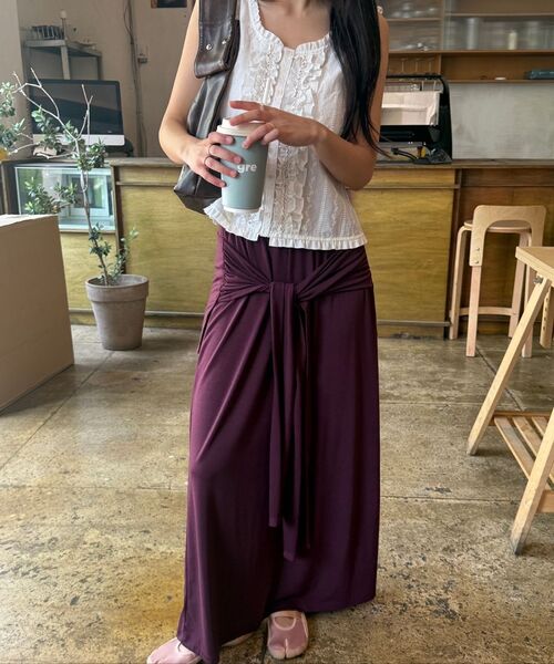 ETMON(エトモン)の「2-Way Tie Long Skirt, Wine(スカート・レディース・その他・F)」の6枚目の写真
