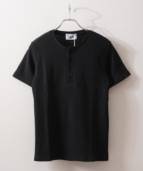 1111clothing(ワンフォークロージング)の「レギュラーフィット サーマル ヘンリーネック Tee / Regular Fit Thermal Henley Neck Tee(Tシャツ/カットソー・メンズ・グレー/カーキ/ブラック/ネイビー・L/M/XL)」の10枚目の写真