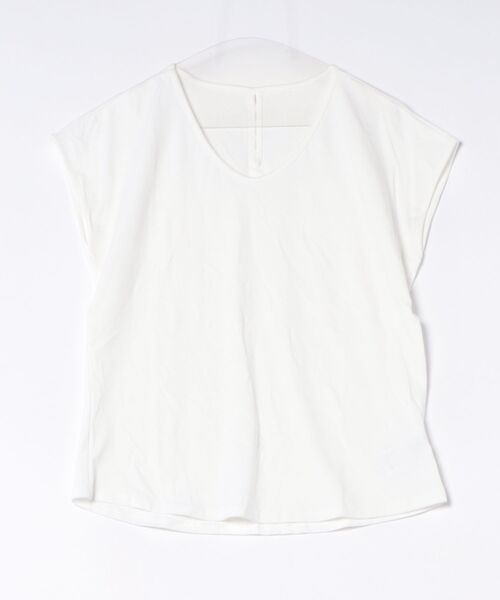 N.s（エヌドットエス）の「Vネック フレンチスリーブカットソー（Tシャツ/カットソー・レディース・ホワイト/ブラック・FREE）」の5枚目の写真
