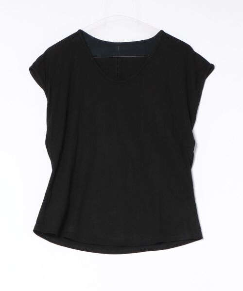 N.s（エヌドットエス）の「Vネック フレンチスリーブカットソー（Tシャツ/カットソー・レディース・ホワイト/ブラック・FREE）」の4枚目の写真