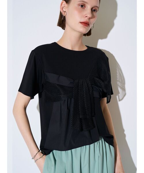 ELENDEEK(エレンディーク)の「DOCKING BUSTIER CS(Tシャツ/カットソー・レディース・ブラック/オフホワイト・FREE)」の1枚目の写真