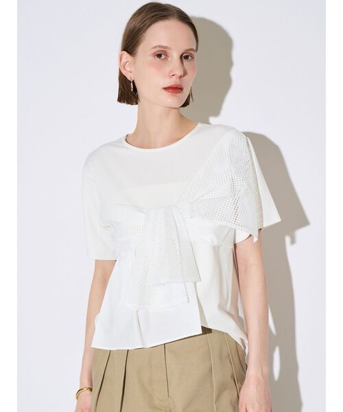 ELENDEEK(エレンディーク)の「DOCKING BUSTIER CS(Tシャツ/カットソー・レディース・ブラック/オフホワイト・FREE)」の4枚目の写真