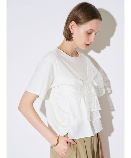 ELENDEEK(エレンディーク)の「DOCKING BUSTIER CS(Tシャツ/カットソー・レディース・ブラック/オフホワイト・FREE)」の5枚目の写真