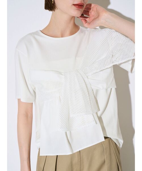 ELENDEEK(エレンディーク)の「DOCKING BUSTIER CS(Tシャツ/カットソー・レディース・ブラック/オフホワイト・FREE)」の7枚目の写真