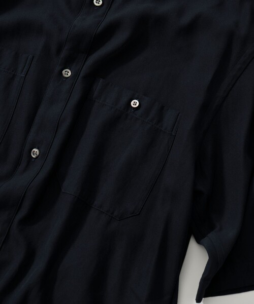 ATON(エイトン)の「【ATON/エイトン】COTTON SILK VIERA LOOSE FIT HALF SLEEVE SHIRT(シャツ/ブラウス・メンズ・ネイビー/グリーン・2/4/6)」の7枚目の写真