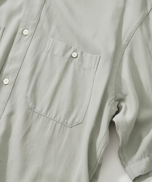 ATON(エイトン)の「【ATON/エイトン】COTTON SILK VIERA LOOSE FIT HALF SLEEVE SHIRT(シャツ/ブラウス・メンズ・ネイビー/グリーン・2/4/6)」の9枚目の写真