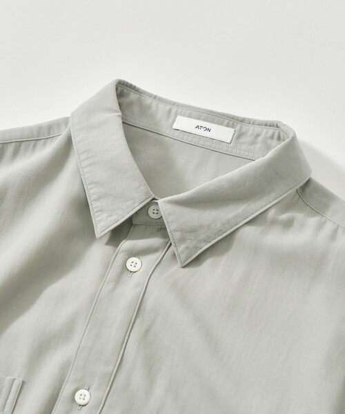ATON(エイトン)の「【ATON/エイトン】COTTON SILK VIERA LOOSE FIT HALF SLEEVE SHIRT(シャツ/ブラウス・メンズ・ネイビー/グリーン・2/4/6)」の10枚目の写真