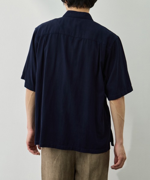 ATON(エイトン)の「【ATON/エイトン】COTTON SILK VIERA LOOSE FIT HALF SLEEVE SHIRT(シャツ/ブラウス・メンズ・ネイビー/グリーン・2/4/6)」の14枚目の写真