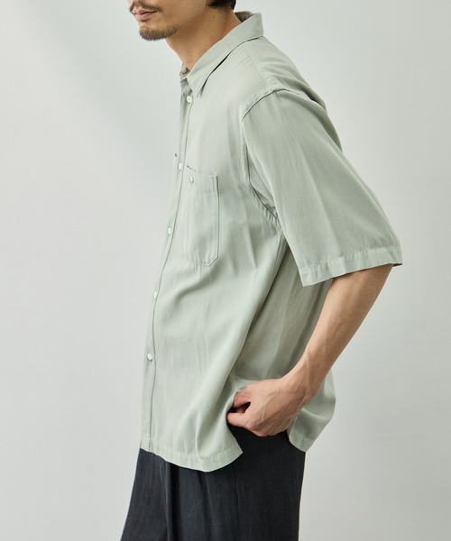 ATON(エイトン)の「【ATON/エイトン】COTTON SILK VIERA LOOSE FIT HALF SLEEVE SHIRT(シャツ/ブラウス・メンズ・ネイビー/グリーン・2/4/6)」の17枚目の写真