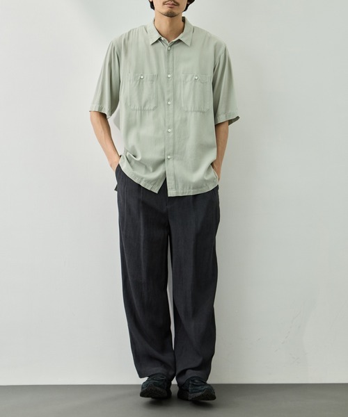 ATON(エイトン)の「【ATON/エイトン】COTTON SILK VIERA LOOSE FIT HALF SLEEVE SHIRT(シャツ/ブラウス・メンズ・ネイビー/グリーン・2/4/6)」の19枚目の写真