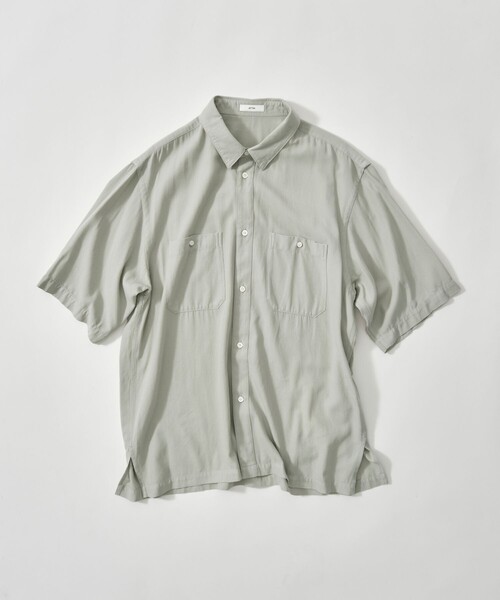 ATON(エイトン)の「【ATON/エイトン】COTTON SILK VIERA LOOSE FIT HALF SLEEVE SHIRT(シャツ/ブラウス・メンズ・ネイビー/グリーン・2/4/6)」の21枚目の写真