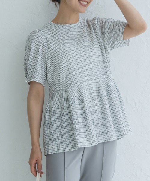 Sono(ソーノ)の「【SONO/ソーノ】グリッドチェック ポタリーブラウス(シャツ/ブラウス・レディース・ブラック/ホワイト・F)」の20枚目の写真
