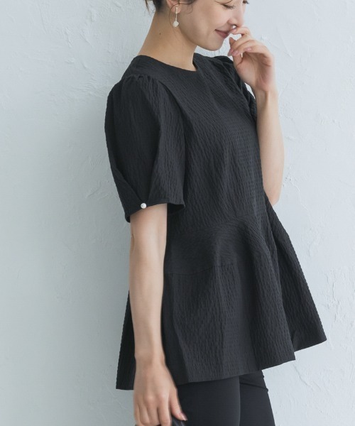 Sono(ソーノ)の「【SONO/ソーノ】グリッドチェック ポタリーブラウス(シャツ/ブラウス・レディース・ブラック/ホワイト・F)」の14枚目の写真