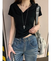 スキッパーフードTシャツ