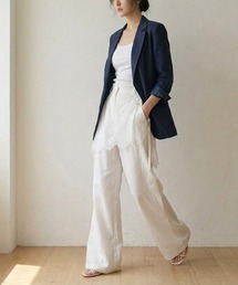 レースラップスカート付 ワイドパンツ セットアップ