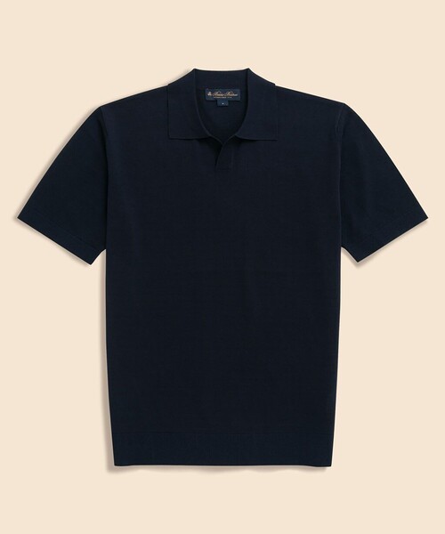 BROOKS BROTHERS(ブルックスブラザーズ)の「ギマコットン ジョニーカラー ポロセーター(ニット/セーター・メンズ・グリーン/ブラウン/ホワイト/ネイビー・X-LARGE/LARGE/MEDIUM/SMALL)」の1枚目の写真
