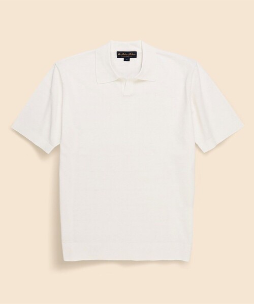 BROOKS BROTHERS(ブルックスブラザーズ)の「ギマコットン ジョニーカラー ポロセーター(ニット/セーター・メンズ・グリーン/ブラウン/ホワイト/ネイビー・X-LARGE/LARGE/MEDIUM/SMALL)」の2枚目の写真