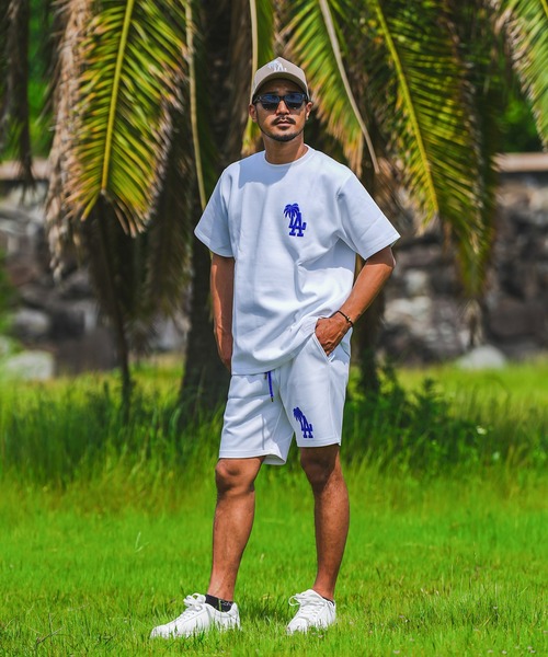 adamsJUGGLER（アダムスジャグラー）の「RTEGパームツリーLAティー（Tシャツ/カットソー・メンズ・グレー/ブルー/ブラック/ホワイト・S/L/M/XL）」の5枚目の写真