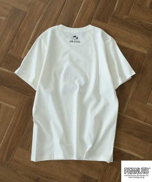 PEANUTS（ピーナッツ）の「PEANUTS JOE COOL柄サガラ刺繍天竺半袖Tシャツ（Tシャツ/カットソー・メンズ・ネイビー/オフホワイト/ライトパープル・L/M/LL）」の5枚目の写真