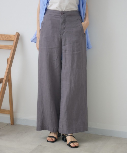 KATHARINE ROSS(キャサリンロス)の「フレンチリネンワイドパンツ(その他パンツ・レディース・ブラック/グレー・MEDIUM/LARGE)」の1枚目の写真