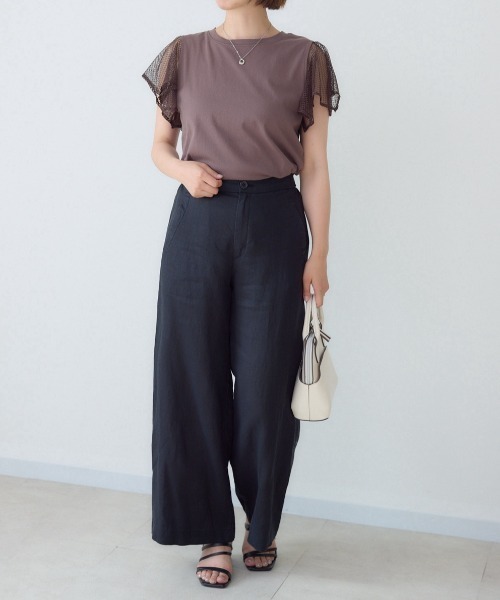KATHARINE ROSS(キャサリンロス)の「フレンチリネンワイドパンツ(その他パンツ・レディース・ブラック/グレー・MEDIUM/LARGE)」の4枚目の写真