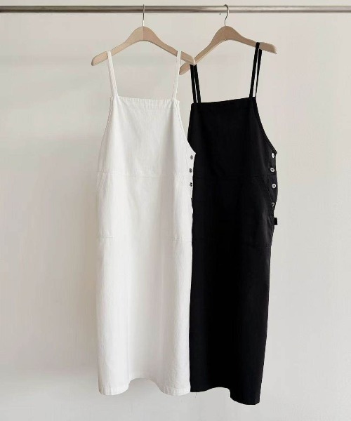 YUGA(ユーガ)の「YUGA_YGMC Korean-style Denim overall dress(ワンピース・レディース・ブラック/ホワイト・FREE)」の16枚目の写真