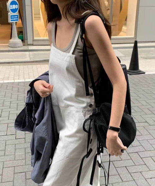 YUGA(ユーガ)の「YUGA_YGMC Korean-style Denim overall dress(ワンピース・レディース・ブラック/ホワイト・FREE)」の11枚目の写真