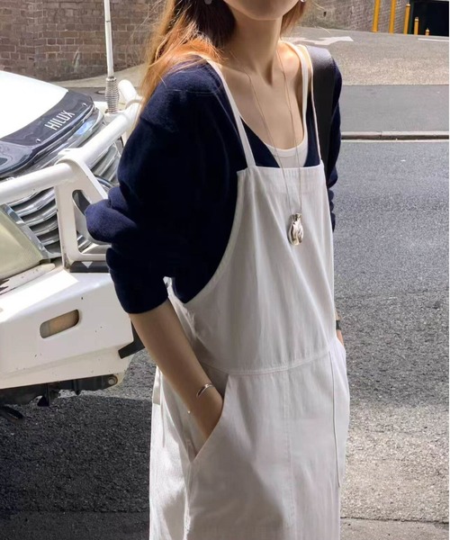 YUGA(ユーガ)の「YUGA_YGMC Korean-style Denim overall dress(ワンピース・レディース・ブラック/ホワイト・FREE)」の12枚目の写真